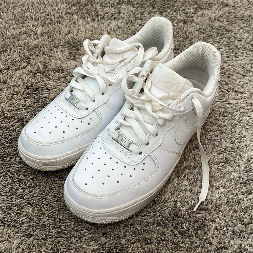 white nike air force 1’s, size 8.5 women’s, worn twice